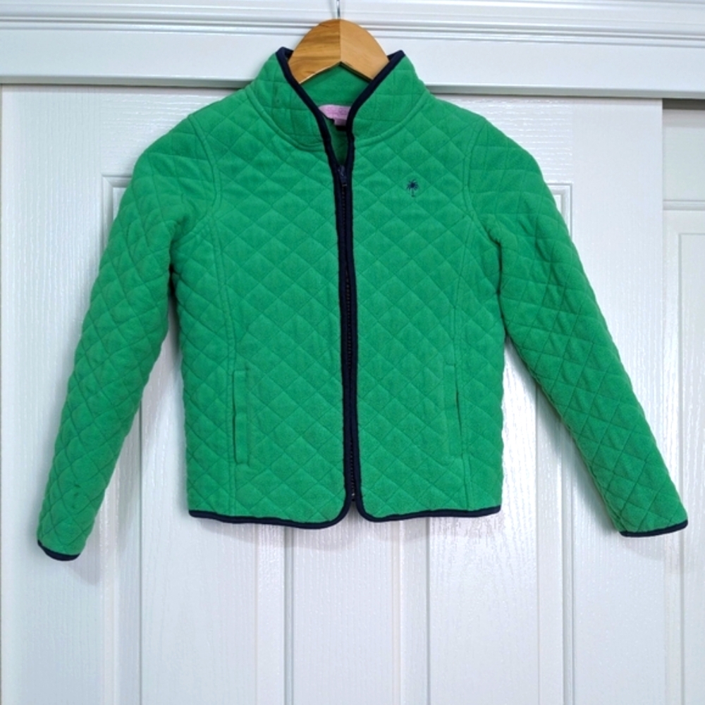 LILLY PULITZER KELLY GREEN Quilted Like Puffer Girls Kids Zip Jacket Coat Sz 10